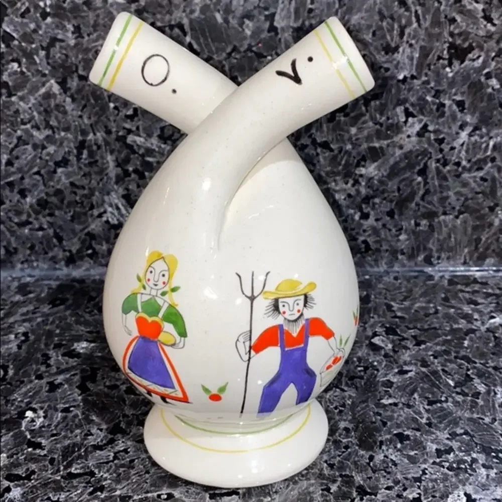 Vintage Oil & Vinegar Ceramic Cruet Dispenser – Apple Tree Farmers Design Japan